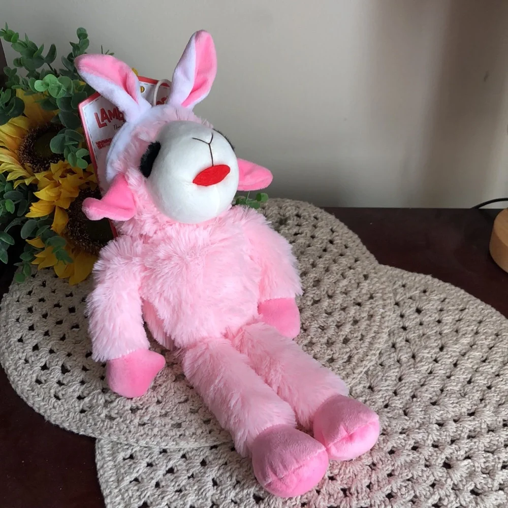 Pink Plush EASTER Lamb Chop DOG Toy